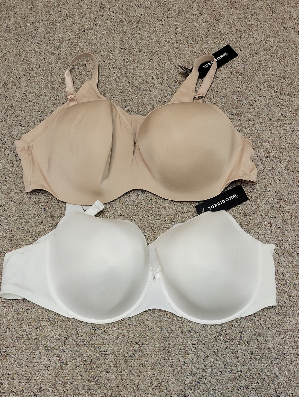 torrid 360 Back Smoothing Full Coverage Balconette Bra in Nude & White New 52D